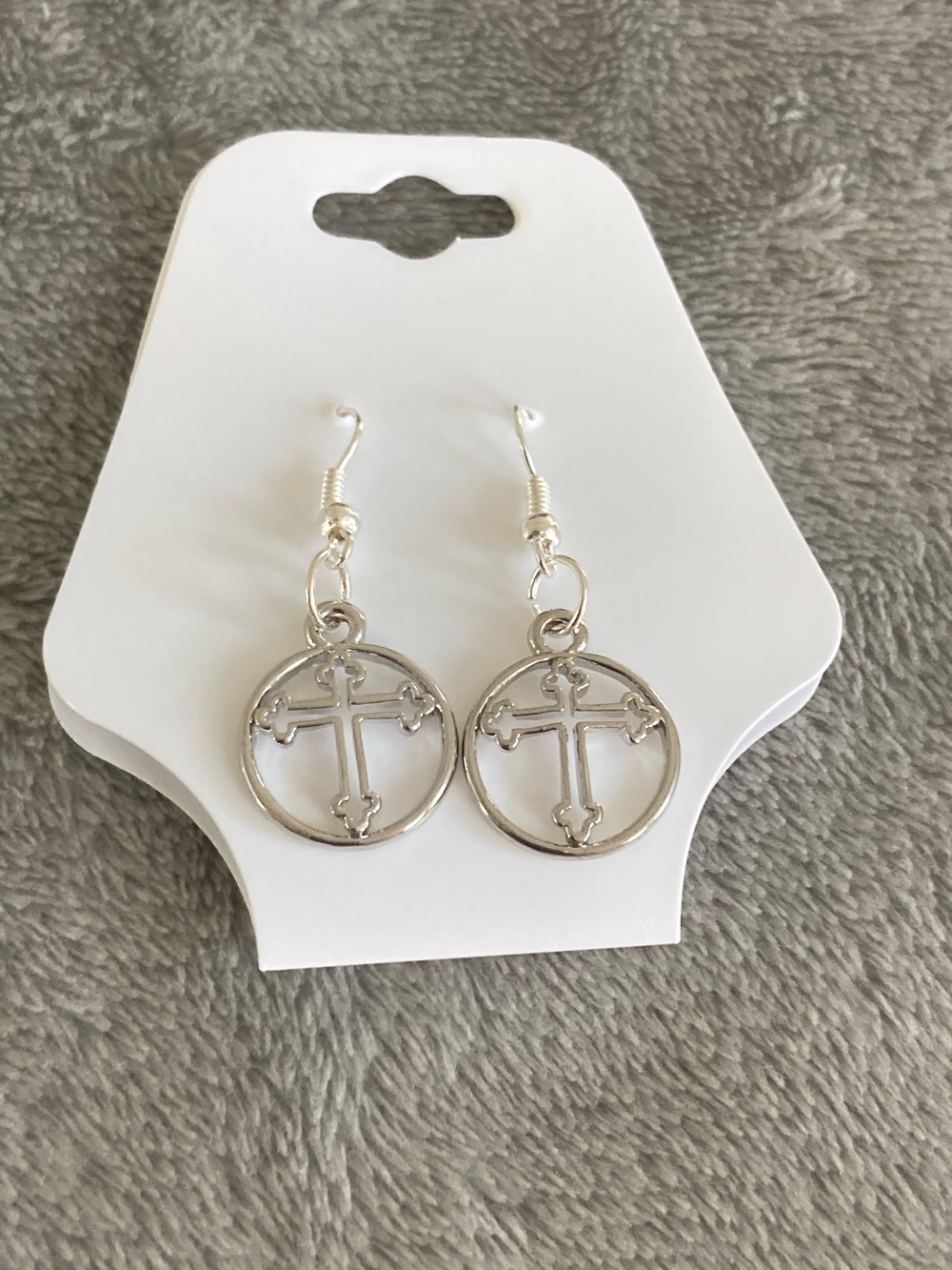 Cross silver earrings
